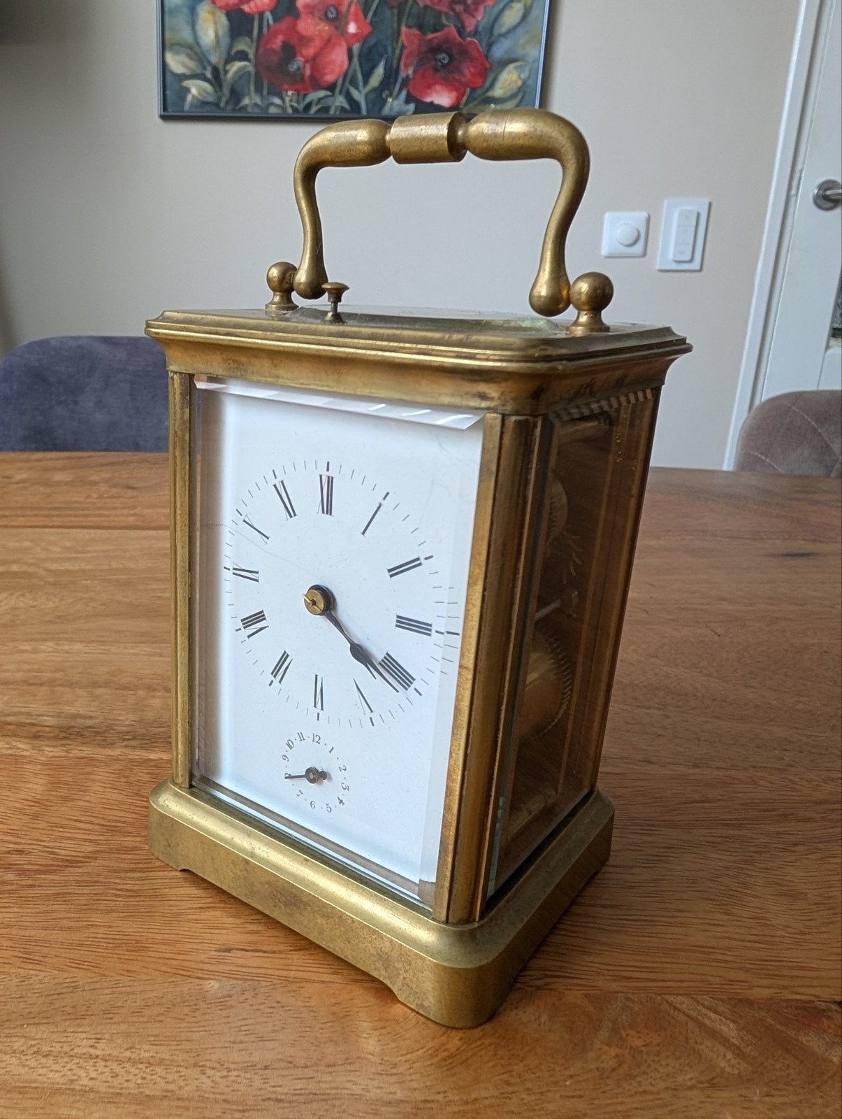 Antieke carriage clock met slagwerk en repetitie, Ophalen of Verzenden