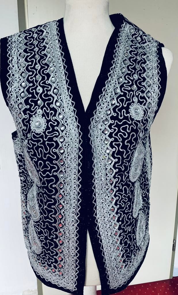 Zwart+zilveren Vest, Ophalen of Verzenden, Zo goed als nieuw, Zwart