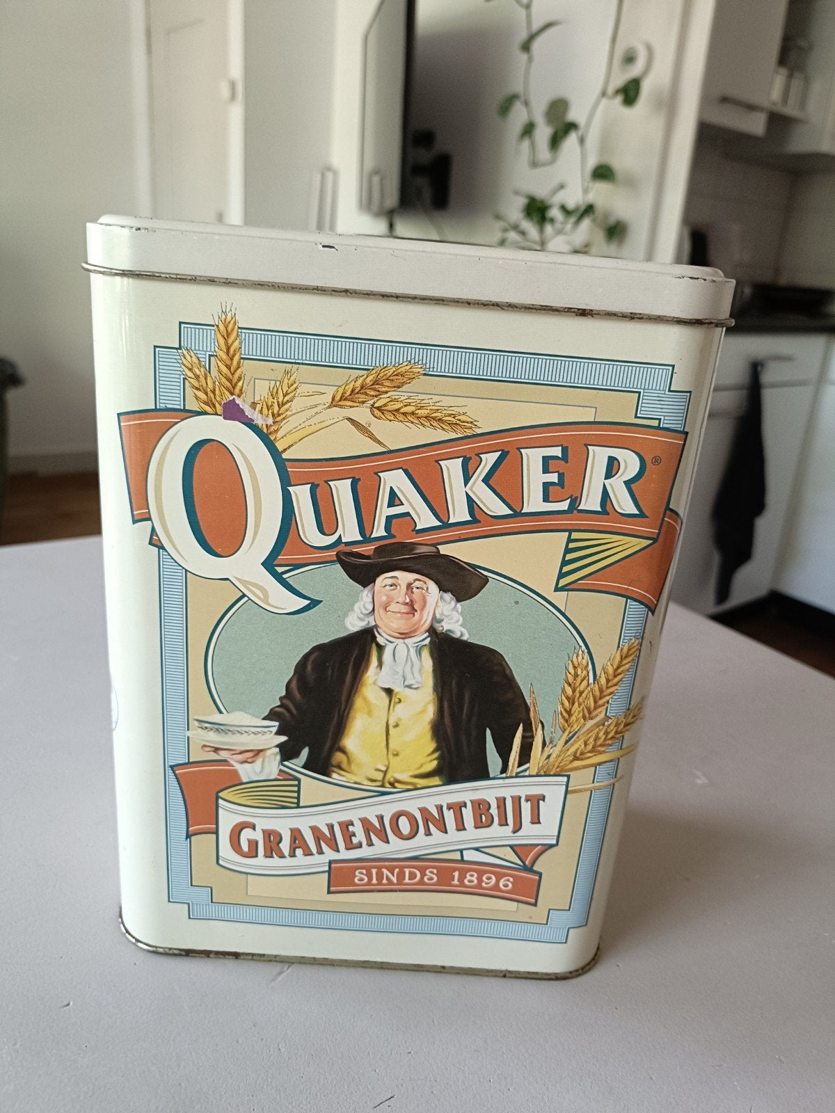 Groot Quaker blik, Ophalen of Verzenden, Gebruikt, Overige