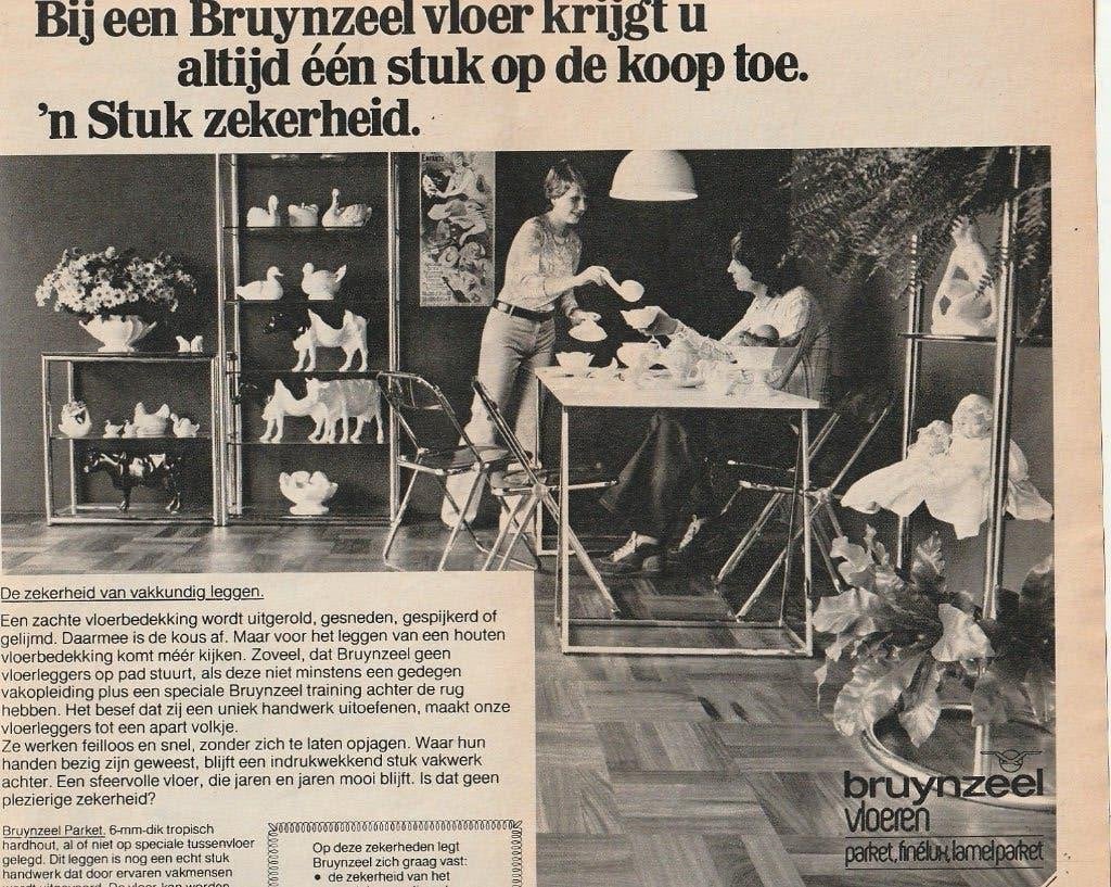 Retro reclame 1974 Bruynzeel vloer Bergen op Zoom zekerheid, Verzenden, Overige typen