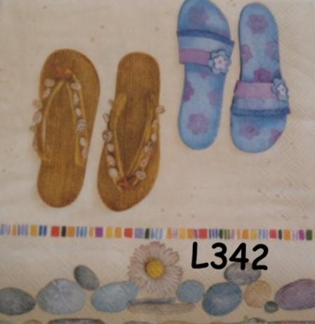 OPRUIMING servetten decoupage * schoeisel L342 – 15x, Verzenden, Nieuw