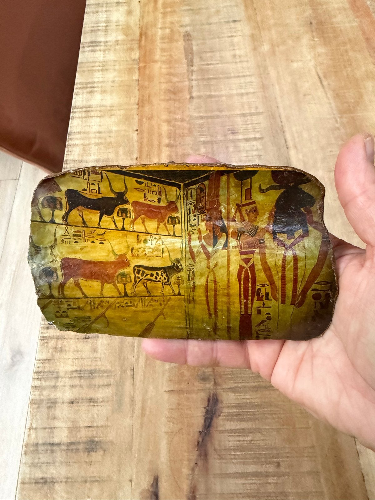 Egyptische graftombe muurdecoratie - replica, Ophalen of Verzenden, Meerkleurig, Geschilderd, Overige herkomsten