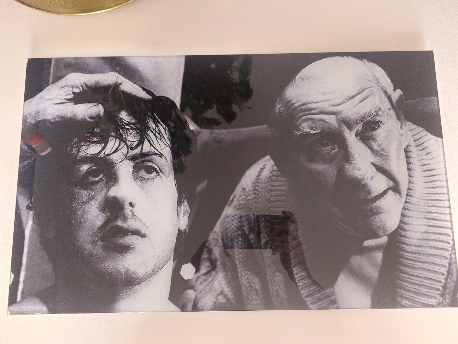 Glasplaat met Rocky Balboa en Mickey Goldmill (30x50 cm), Ophalen, Minder dan 50 cm, 5 – 50, Print