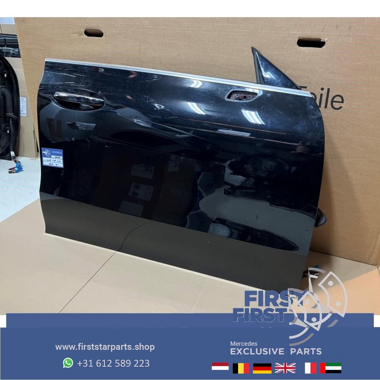 W118 C118 X118 CLA DEUR PORTIER ZWART COMPLEET RECHTSVOOR Me, Gebruikt, -, Deur, Ophalen of Verzenden