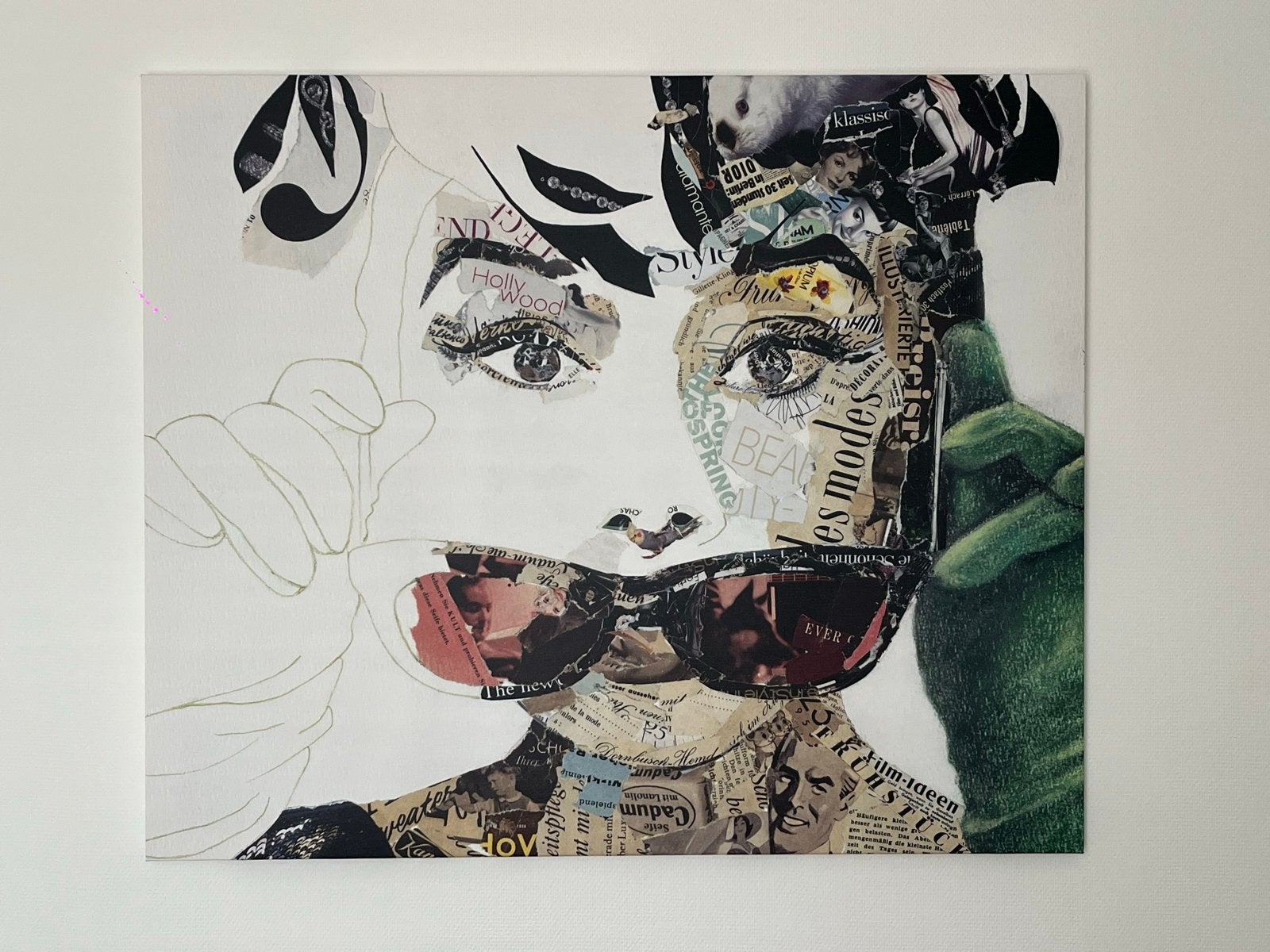 Canvas schilderij Audrey Hepburn Collage Vintage, Ophalen of Verzenden