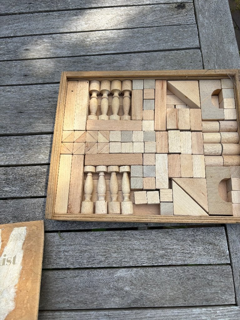 Oude blokkendoos, Ophalen of Verzenden, Gebruikt