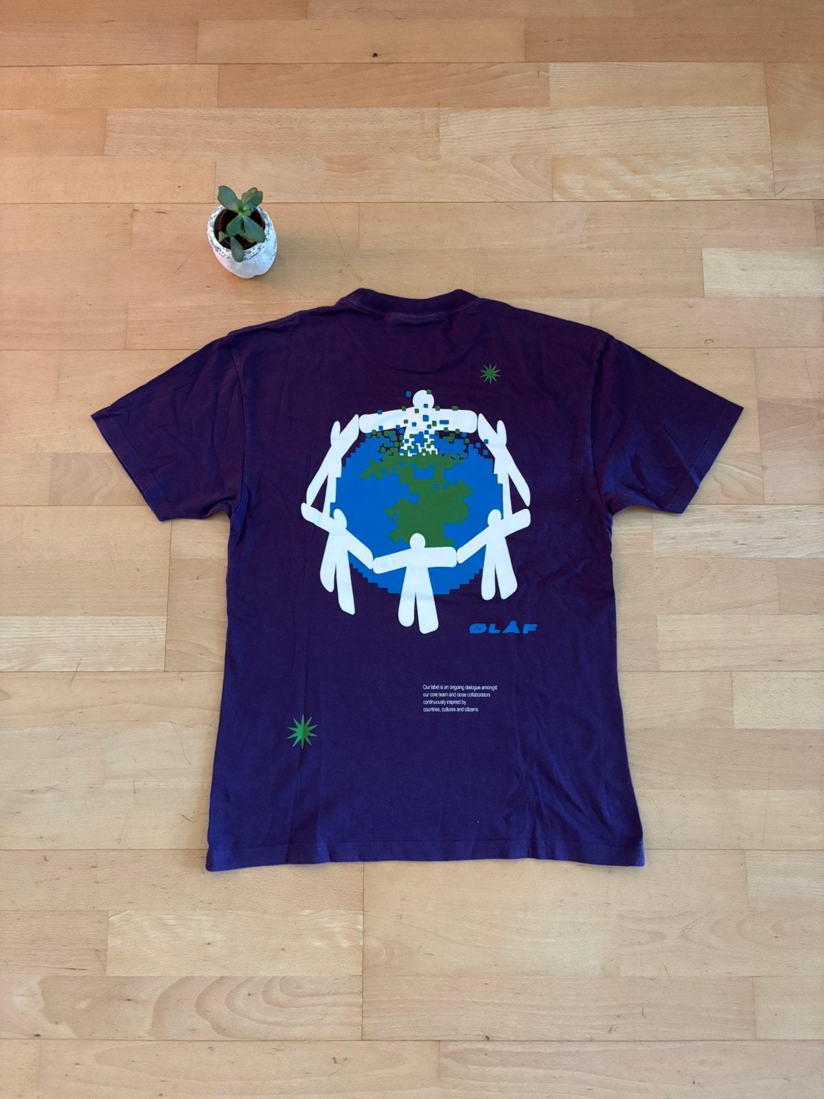 OLAF T-shirt Backprint Paars XS, Ophalen of Verzenden, Zo goed als nieuw, Maat 46 (S) of kleiner, Paars