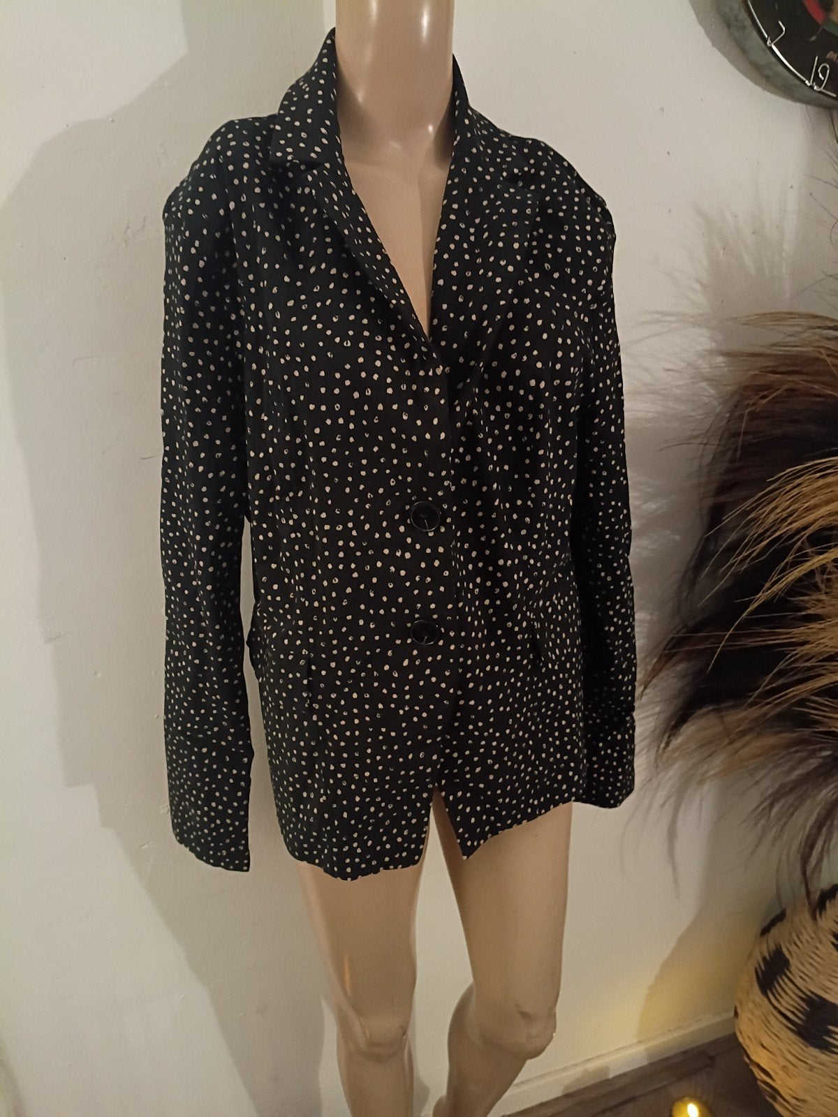 Helena Hart Amsterdam Zwart Blouse met stippen, Zwart, Maat 46/48 (XL) of groter, Ophalen of Verzenden, Zo goed als nieuw