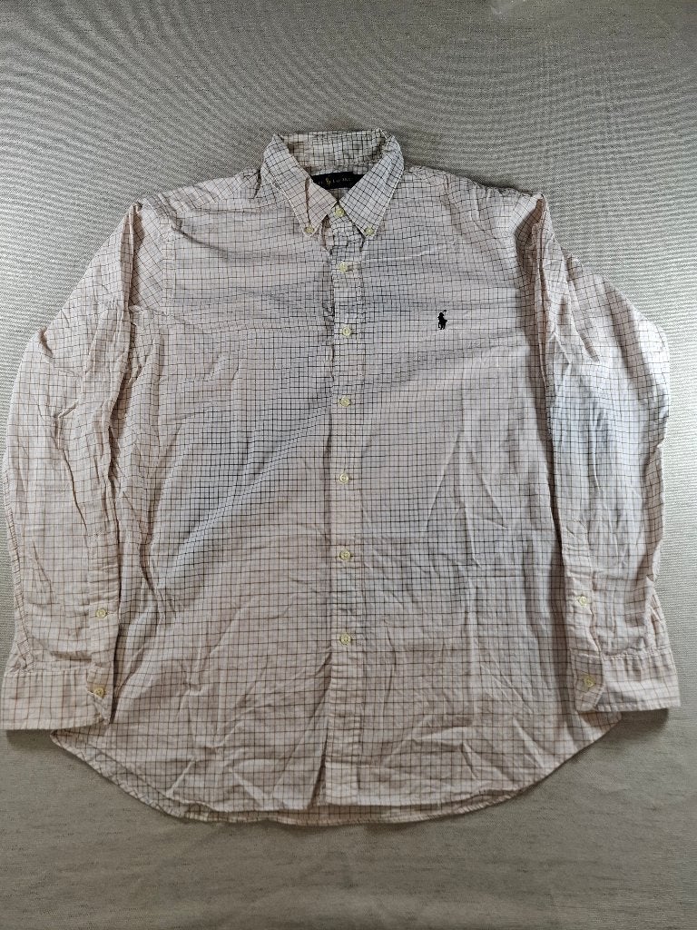 Polo Ralph Lauren Shirt – Bruin/Blauw/Wit Geruit, Maat XL, Halswijdte 43/44 (XL), Verzenden, Blauw, Polo Ralph Lauren