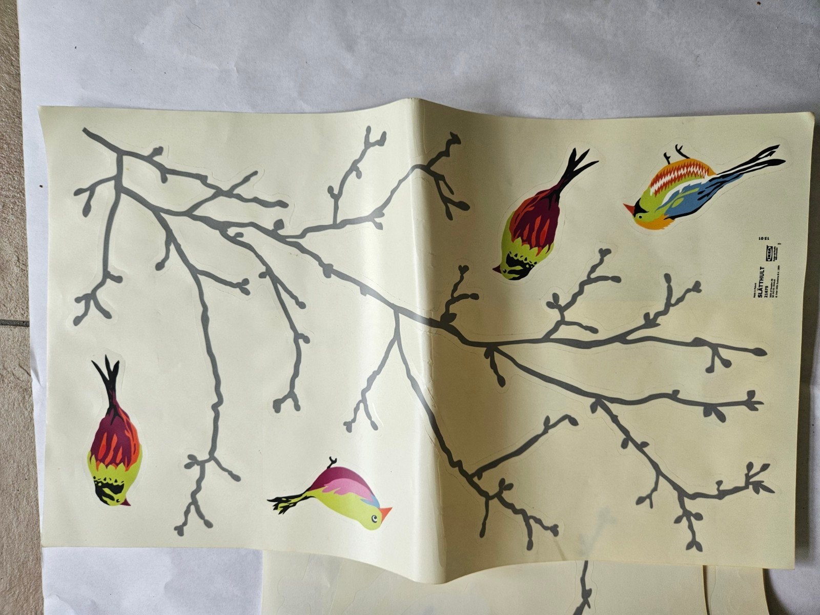 IKEA BLÅTHULT Muurstickers Vogels en Takken, Huis en Inrichting, Gebruikt, Meerkleurig, Ophalen of Verzenden, Kunststof