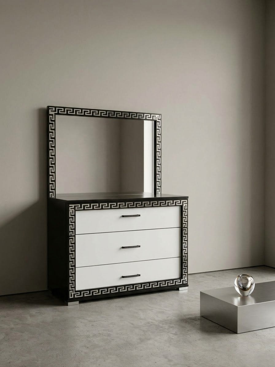 Kaptafel Commode met Grote Spiegel, Ophalen, Gebruikt, 100 tot 150 cm, Minder dan 100 cm