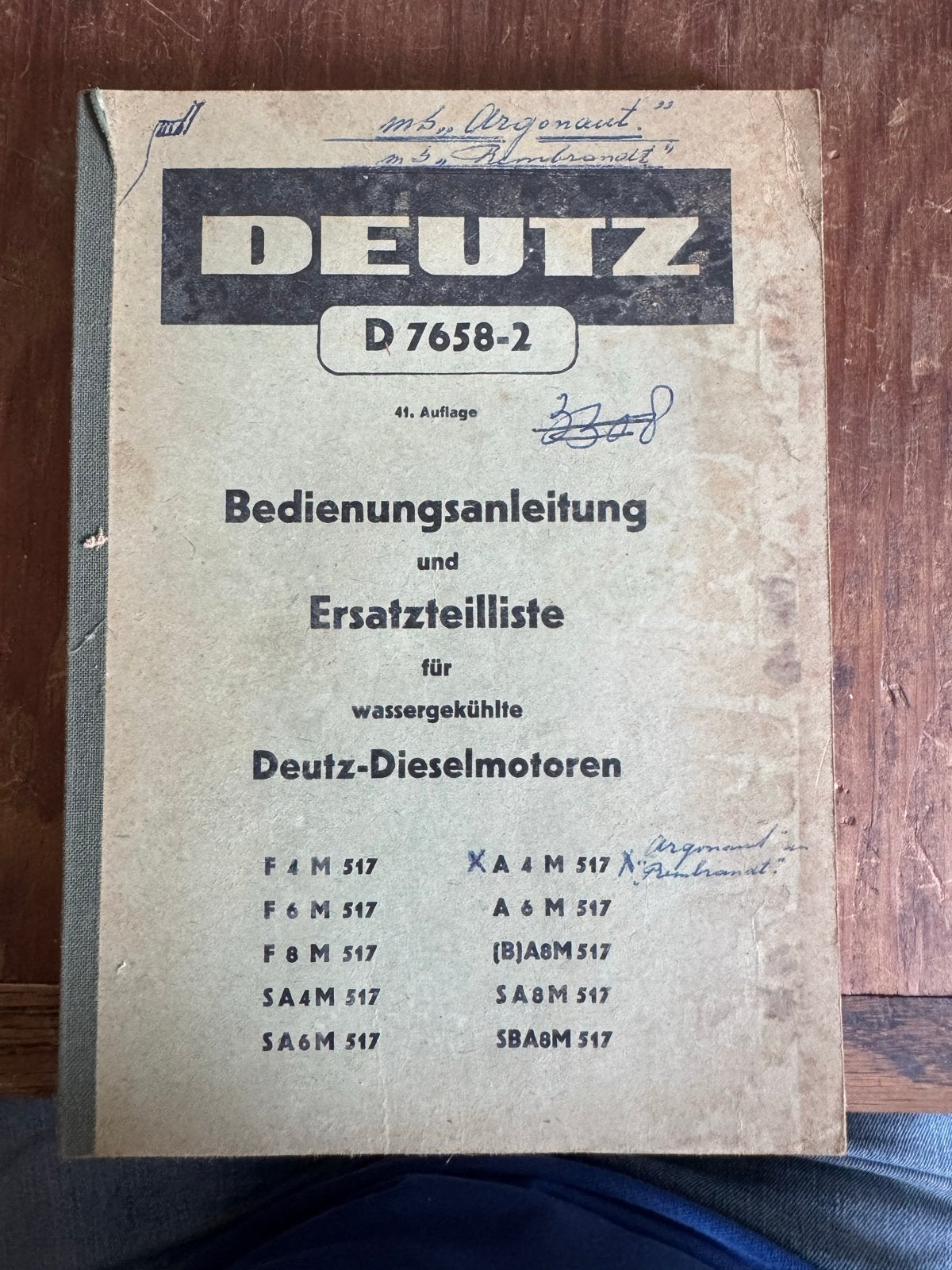 Vintage Deutz D 7658-2 Bedienungsanleitung & Ersatzteilliste, Ophalen of Verzenden, Gebruikt, Boek of Tijdschrift