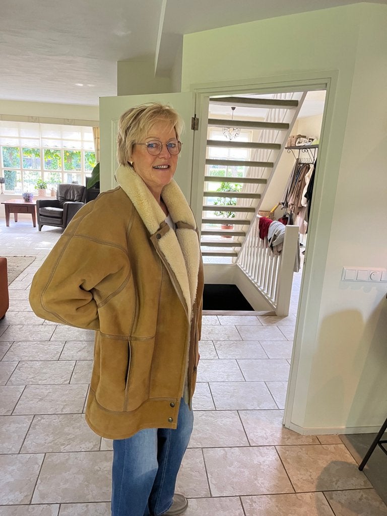 Jacques Jekel dames lammycoat, Ophalen, Bruin, Jacques Jekel, Maat 42/44 (L)