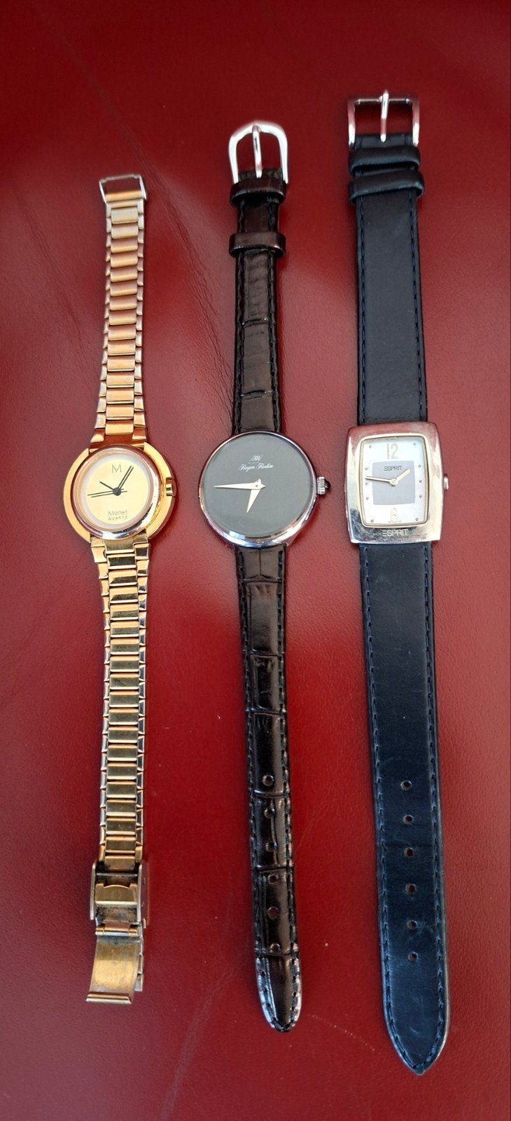Vintage Dames Horloges ESPRIT - MONET - ROGER RODIN, Overige merken, Polshorloge, Ophalen of Verzenden, Leer