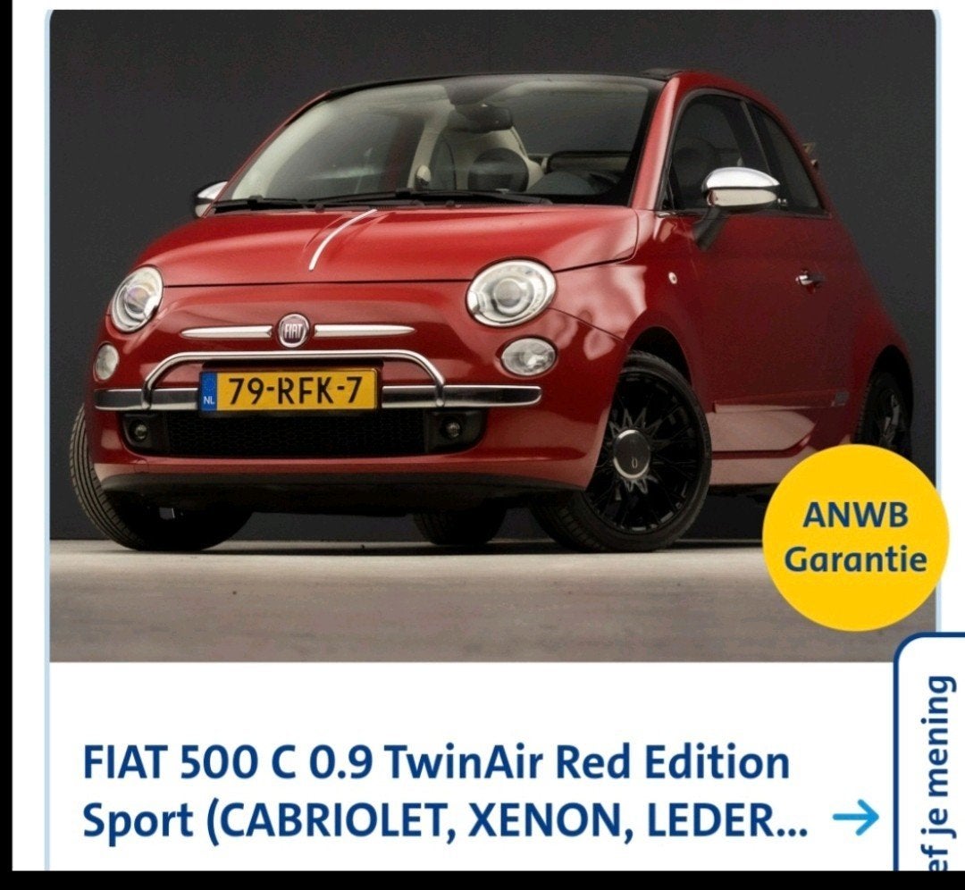 Fiat 500 0.9 Twinair 2011 Red Edition Sport, 31 €/maand, Origineel Nederlands, 24 km/l, Handgeschakeld