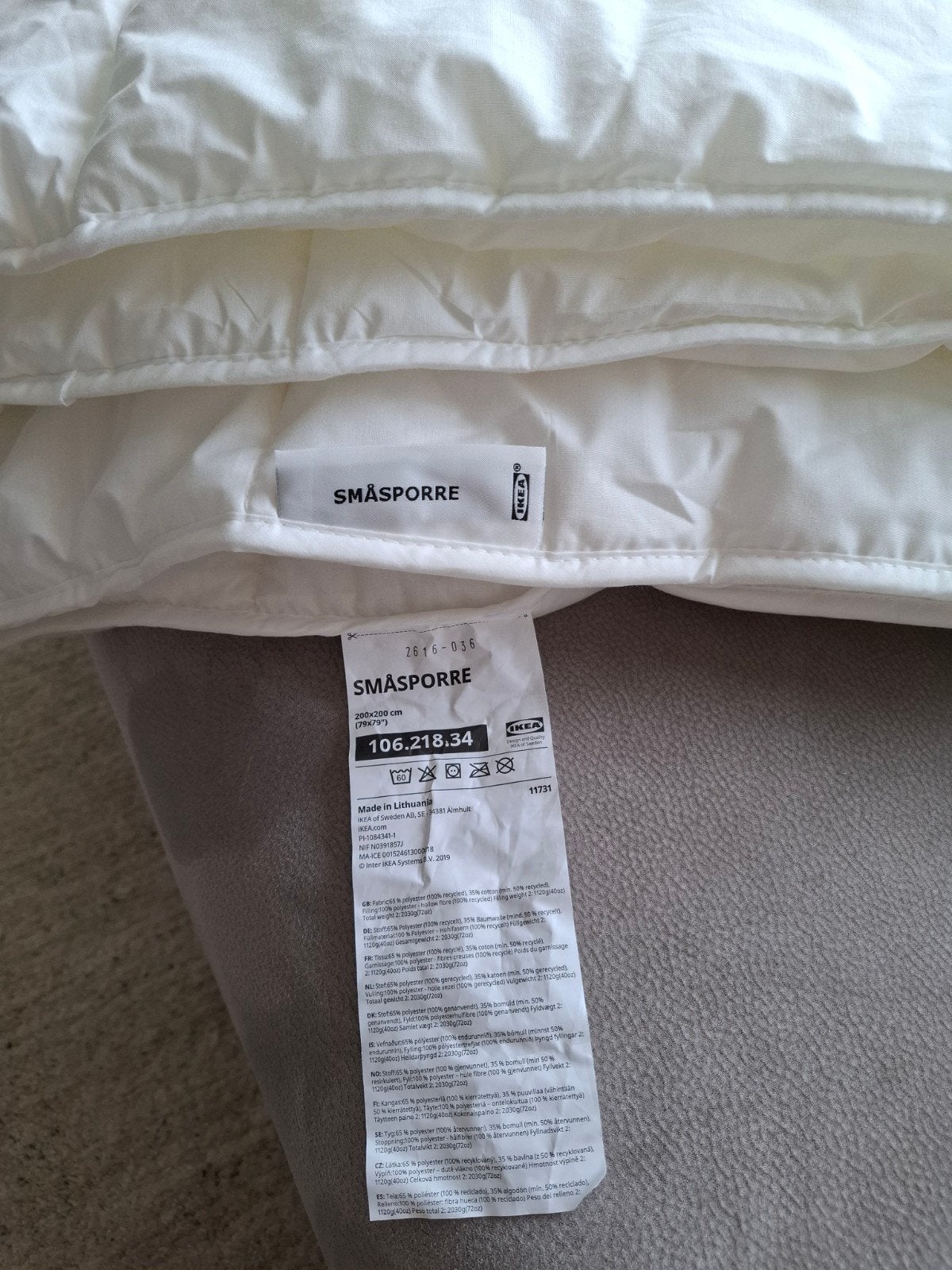 NIEUW IKEA 4-seizoenen dekbed 200x200 + 2 kussens 60x70 cm, Ophalen, Wit, Deken of Dekbed, IKEA