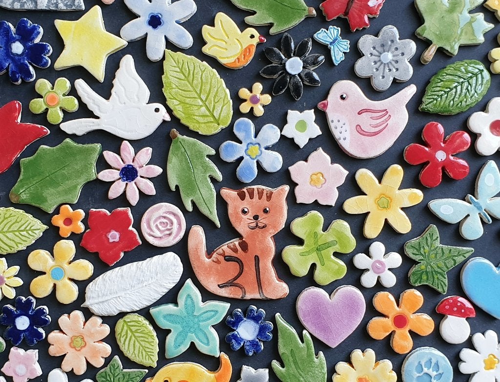 Mozaïek steentjes tegeltjes handgemaakte keramiek figuurtjes, Verzenden, Nieuw, Meerkleurig, Knutselmateriaal