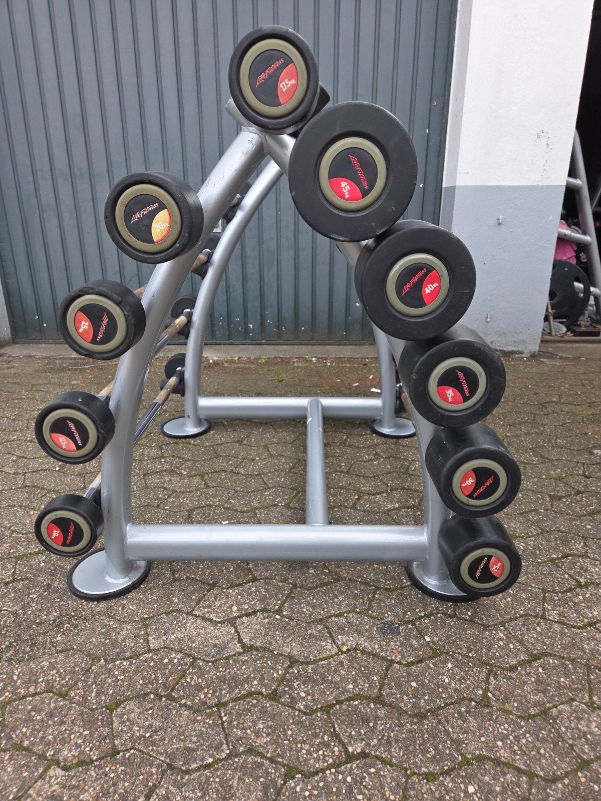 Life Fitness Halterset met Rek - 10kg t/m 45kg, Ophalen, Gebruikt, Benen, Halterset