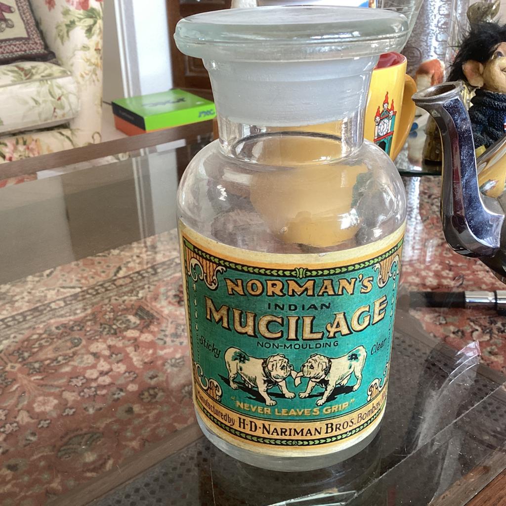 Norman’s Mucilage // 1930 // hoog 17 cm, Ophalen of Verzenden, Zo goed als nieuw, Reclamebord