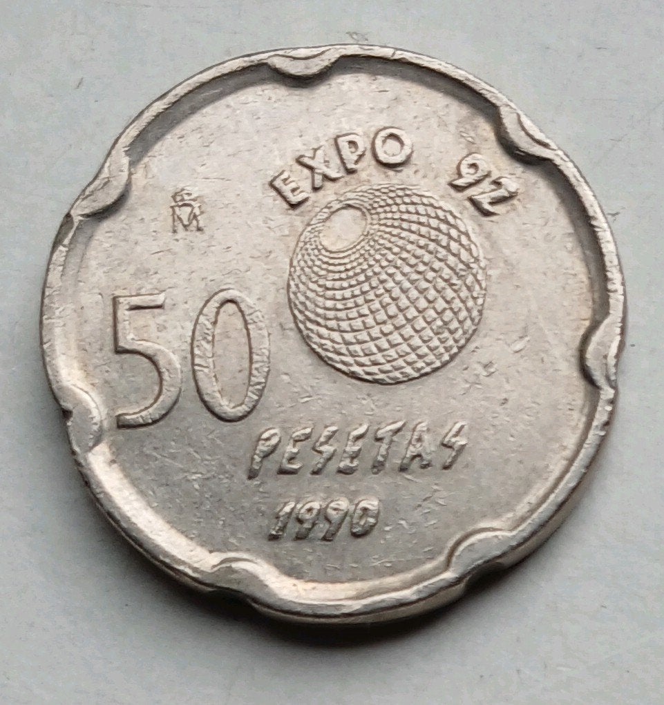 50 Pesetas munt Spanje 1990, Expo 92, Ophalen of Verzenden