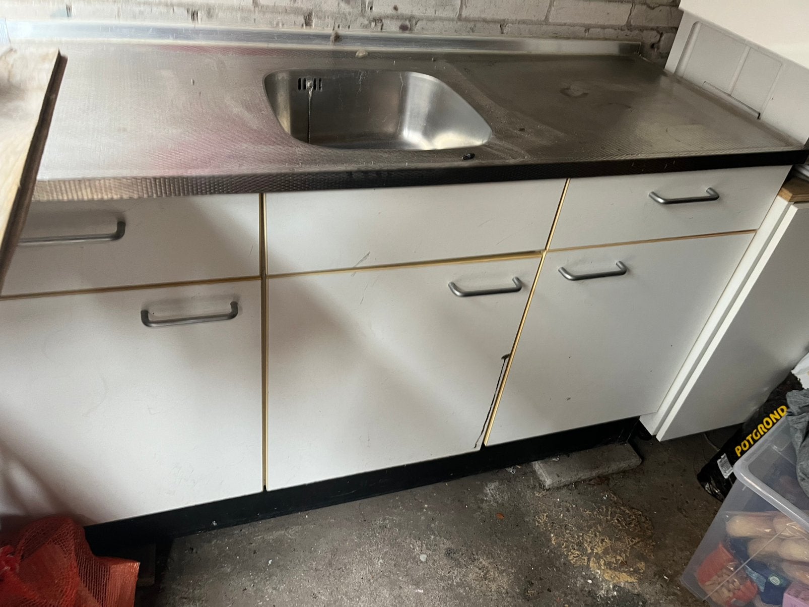 Gratis keukenblokje met wasbak 152 cm, Huis en Inrichting, Keuken | Complete keukens, Ophalen, Gebruikt, Wit, Overige typen