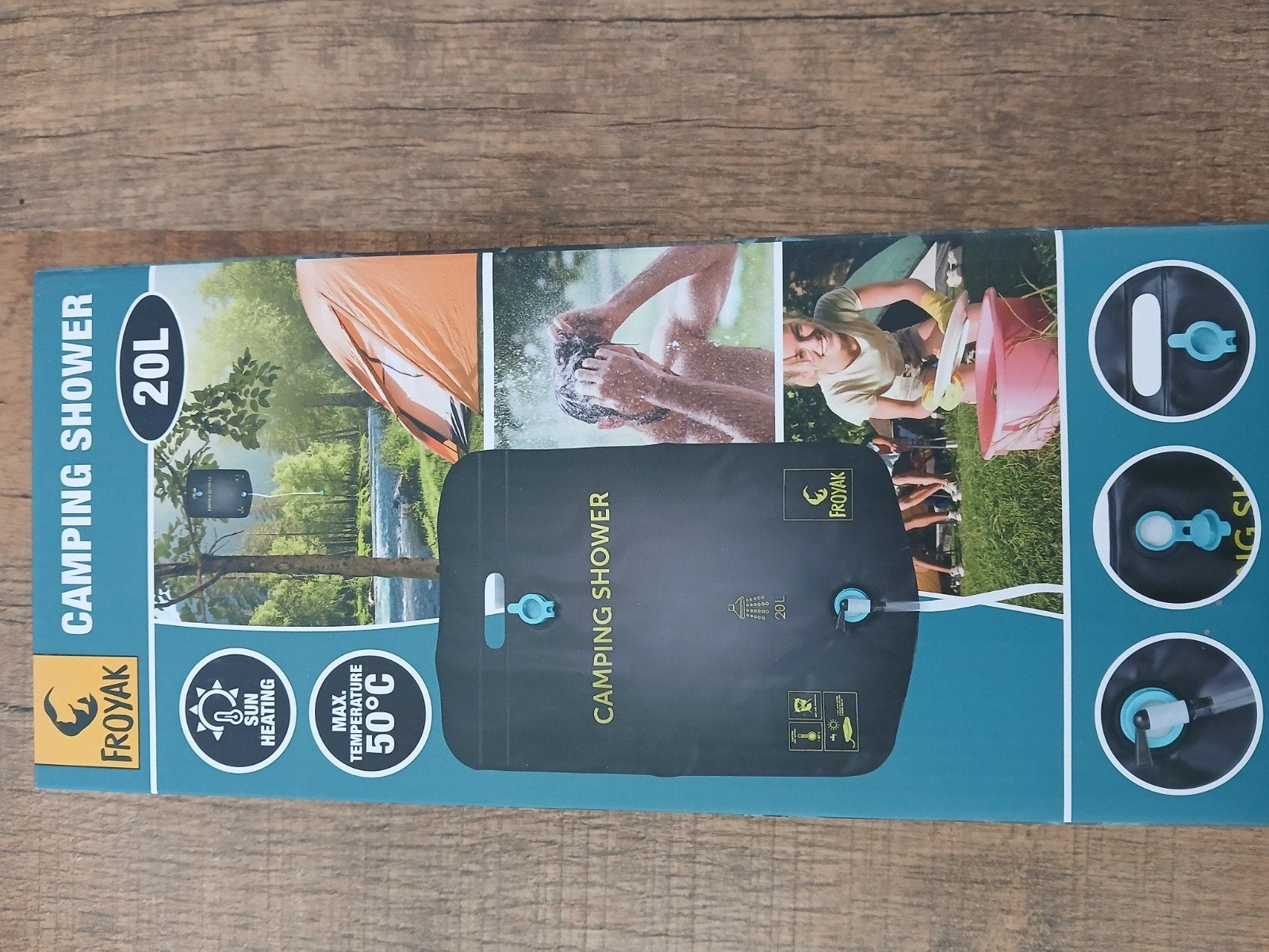 Froyak Camping Douche Zak 20L - Zonverwarmde Douch, Ophalen of Verzenden