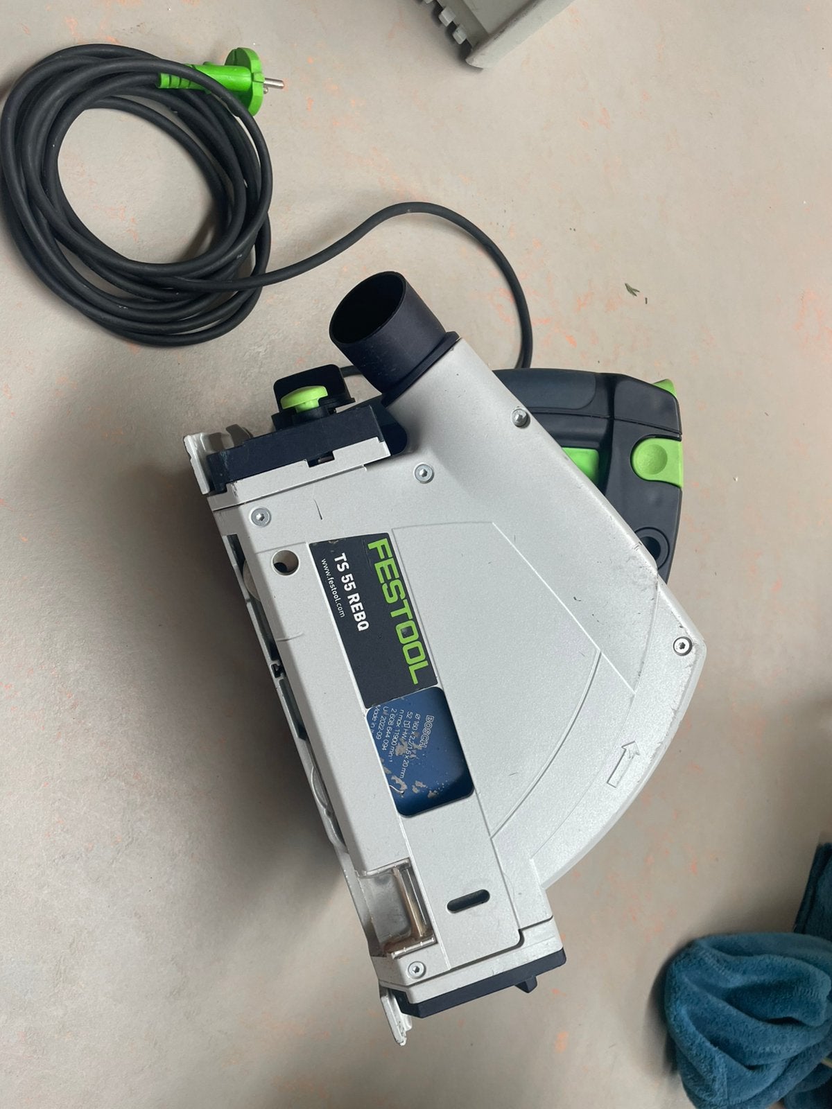 Festool TS 55 REBQ Plus Invalzaag in systainer, Gebruikt, Invalzaag, Ophalen of Verzenden, 30 tot 70 mm