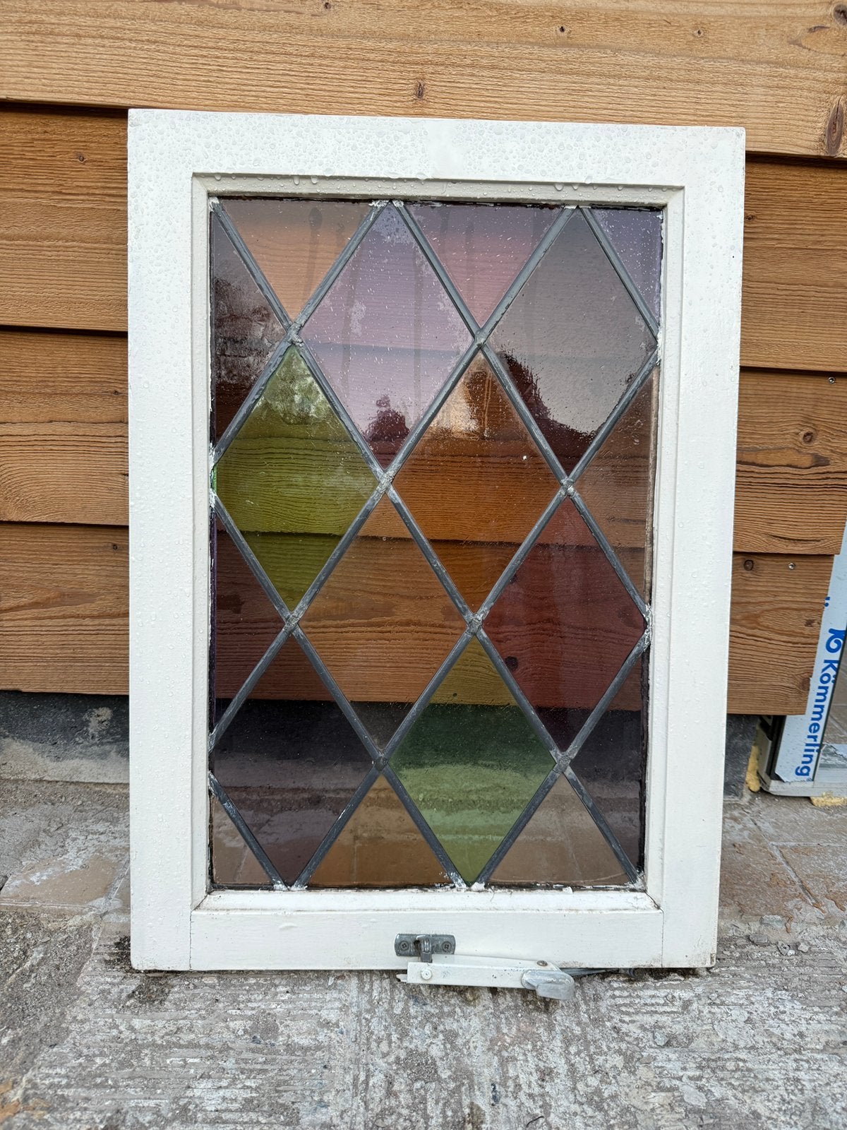 Glas in lood raam, Ophalen, Gebruikt, Gevelraam of Ruit, Glas in lood