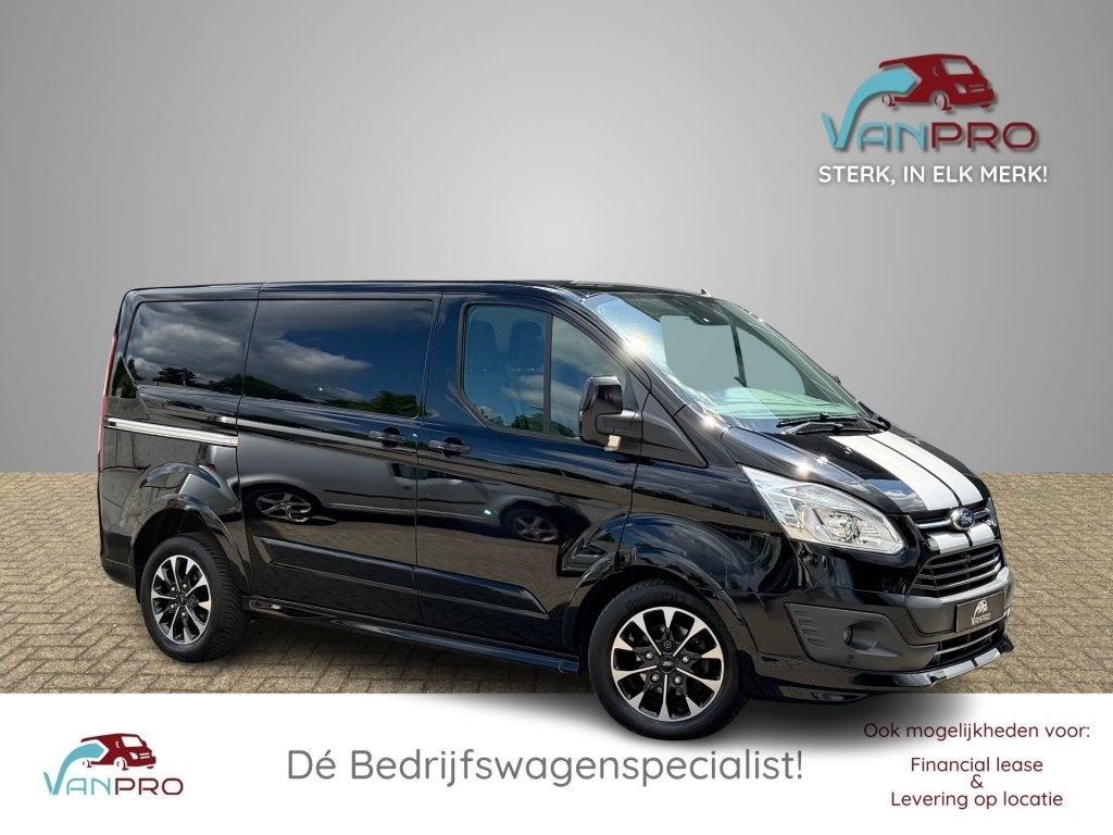 Ford TRANSIT CUSTOM 2.0 TDCi 170PK Automaat SPORT Dealeronde, Auto's, 4 cilinders, Zwart, 14 km/l, Bedrijf