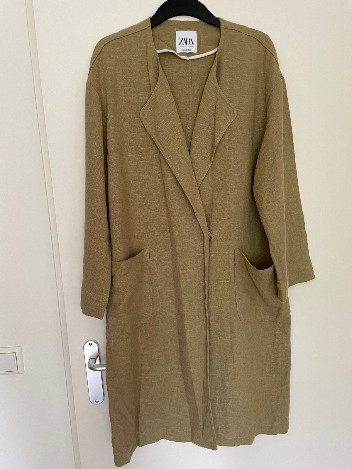 Mosterd kleur jas met 46% linnen van Zara maat S, Ophalen of Verzenden, Zo goed als nieuw, Maat 36 (S), Bruin