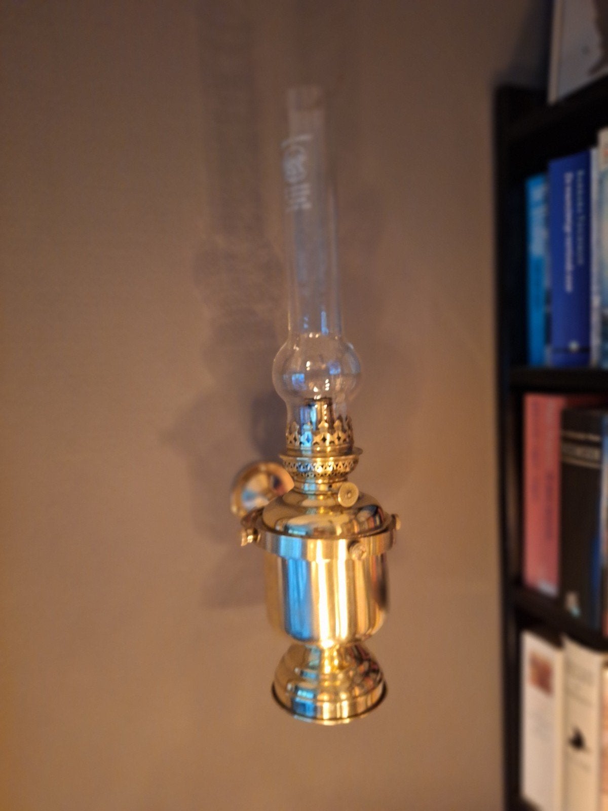 Antieke Messing Wand Olielamp - Matador Salva, Ophalen of Verzenden