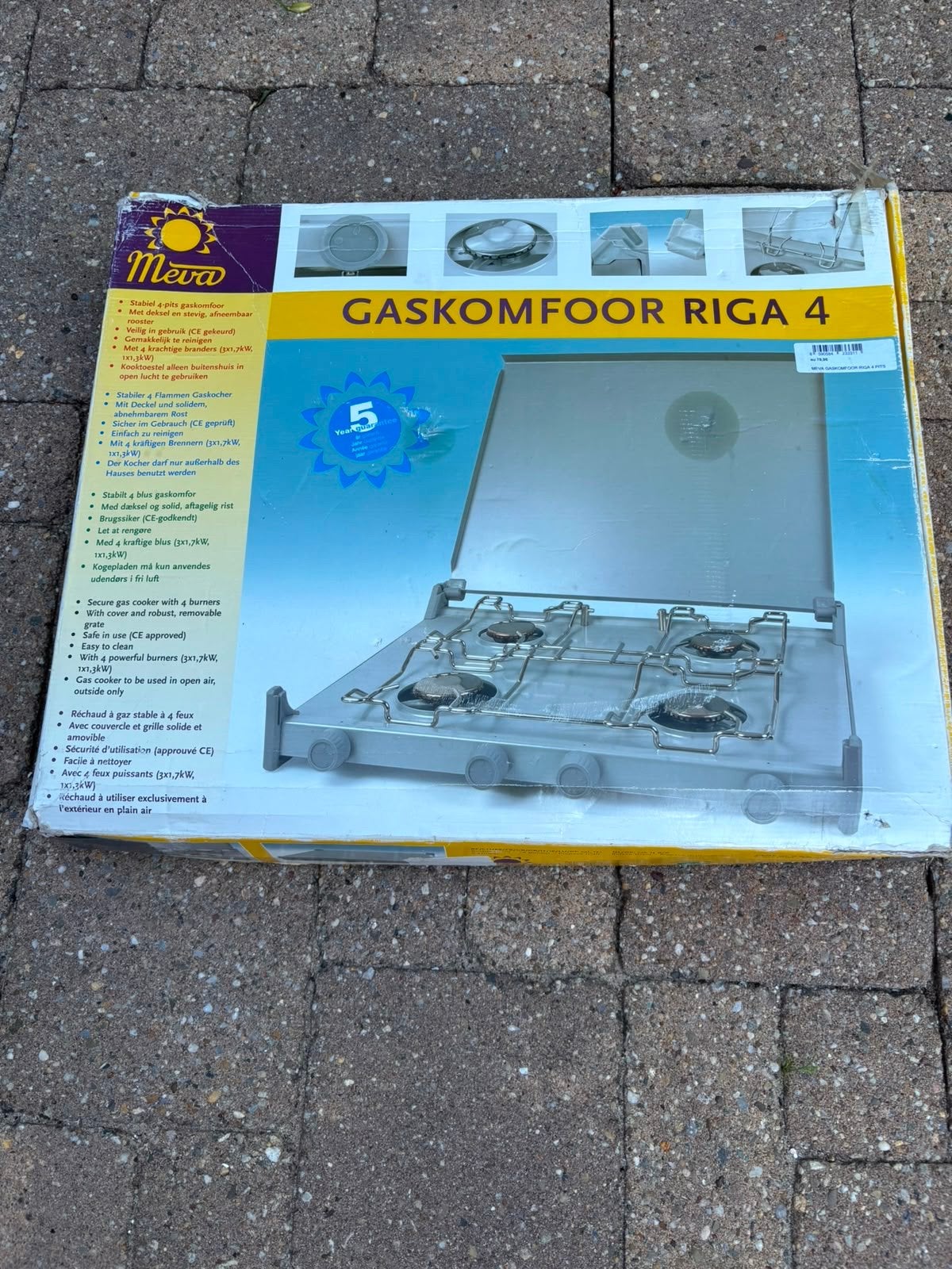 Meva Gaskomfoor Riga 4 - 4-pits camping gasfornuis, Ophalen of Verzenden, Gebruikt
