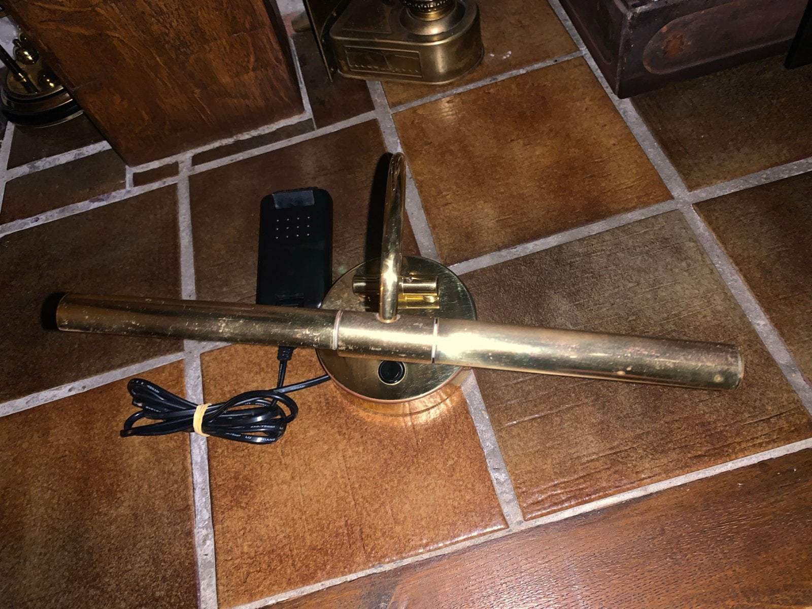Vintage Messing Pianolamp  Herbert Schmidt (Art. 0301.00), Metaal, Overige merken, Gebruikt, Ophalen of Verzenden