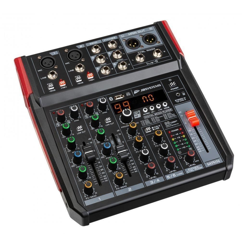 PA-mixer handige compacte formaat, 6 ingangen / 4 kanalen, Muziek en Instrumenten, Mengpanelen, ., Nieuw, Ophalen of Verzenden