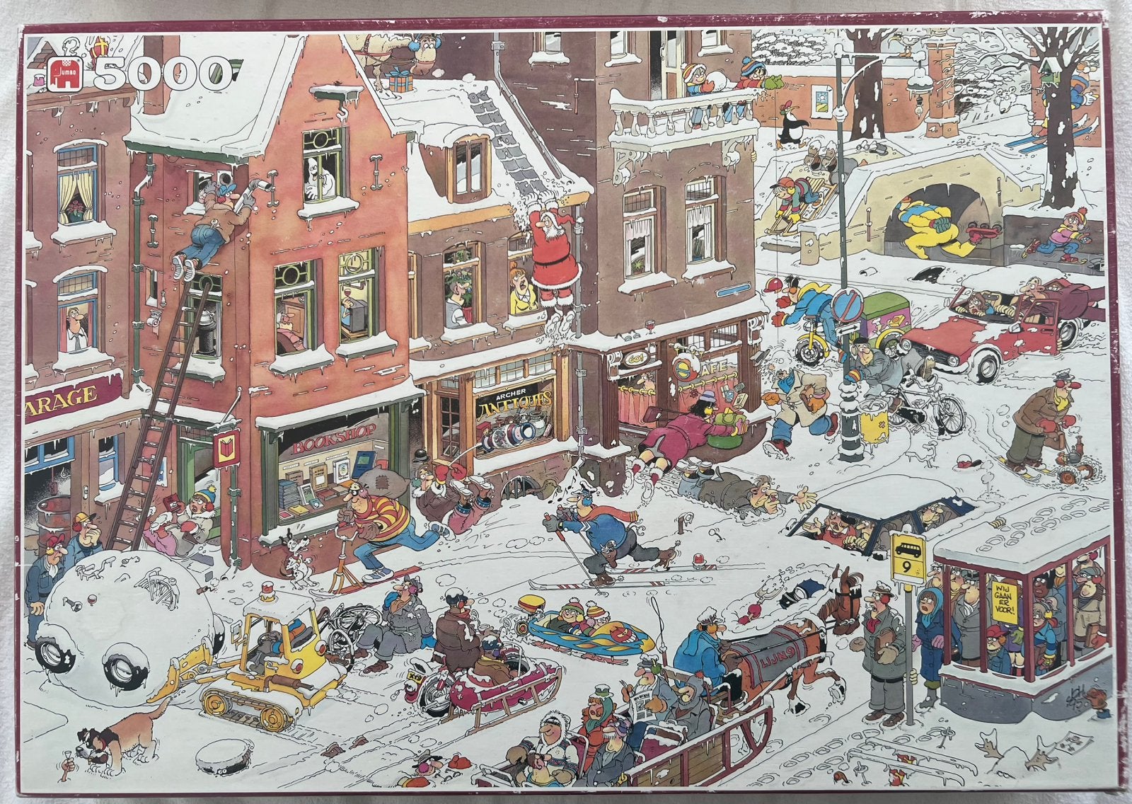 Jan van Haasteren “Sneeuwpret” 5000 stukjes uit 1997, Ophalen of Verzenden, Meer dan 1500 stukjes, Zo goed als nieuw, Legpuzzel
