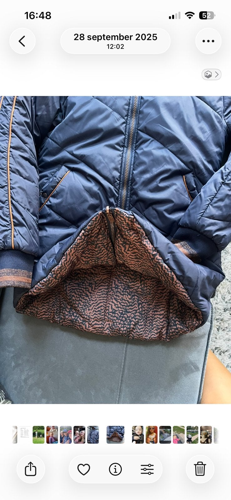 Mooie donkerblauwe reversible winterjas, Kinderen en Baby's, Kinderkleding | Maat 176, Ophalen of Verzenden, Zo goed als nieuw