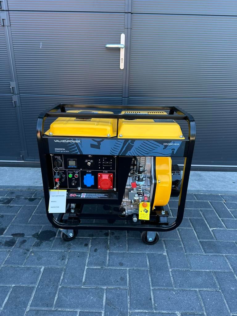 VALKENPOWER DIESEL GENERATOR – 5 kW – 230V/400V – ATS, Ophalen, Nieuw