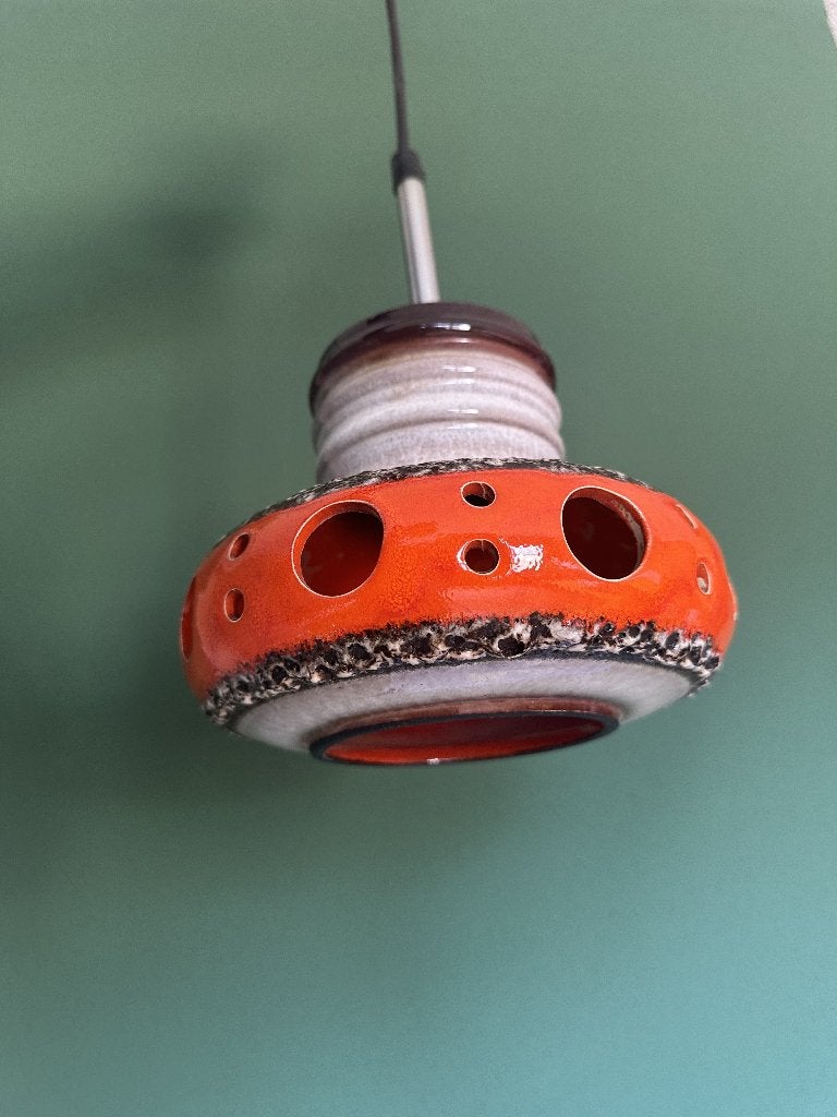 Vintage fat lava lamp Herda (oranje), Steen/keramiek, Gebruikt, Fat lava, E27 (groot)