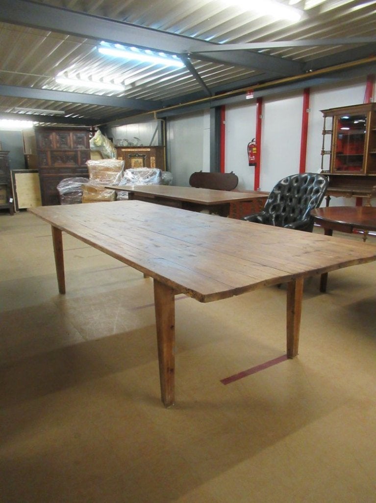 Oer 11435 ANTIEKE grenenhouten klaptafel 3 meter lang, Ophalen