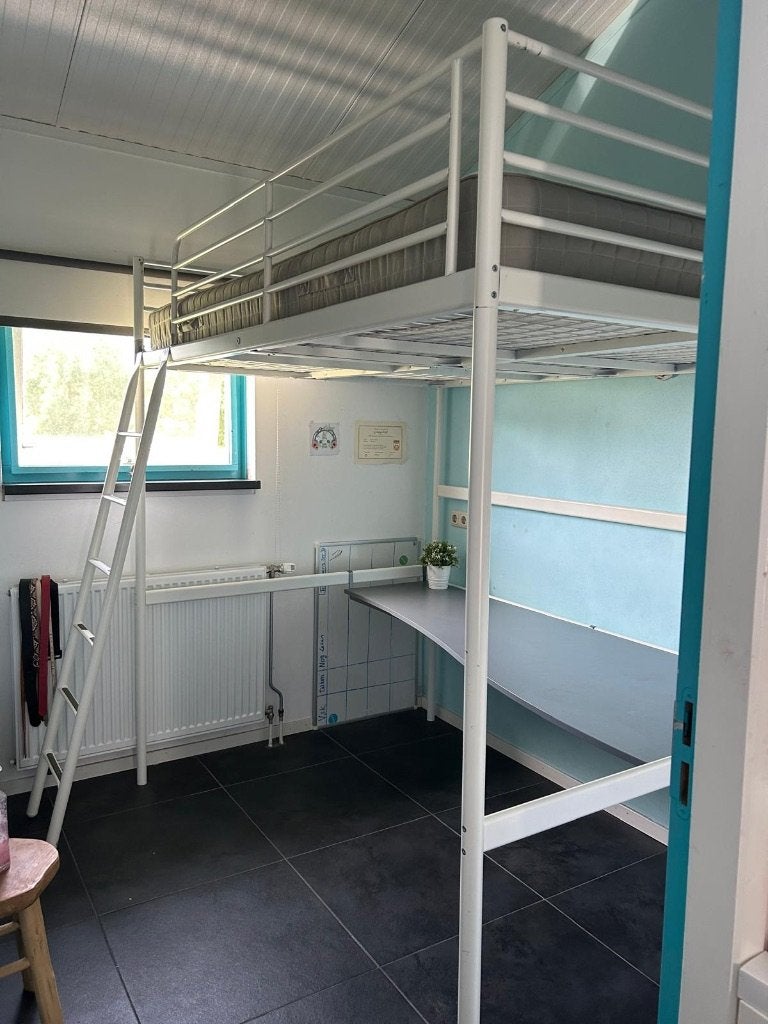 Hoogslaper + bureaublad Wit (L210xB146xH206), Ophalen, Gebruikt, Hoogslaper, 210 cm