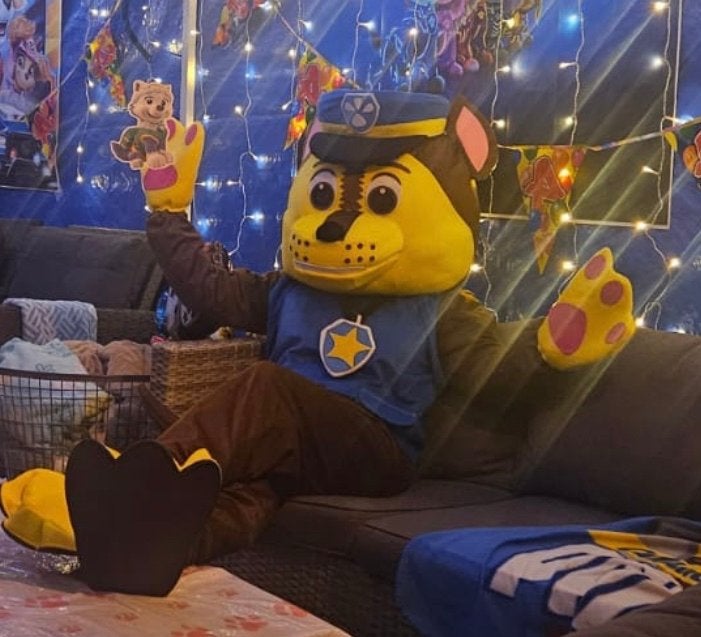 Paw Patrol Chase Mascotte Pak - Perfect voor Feestjes!, Ophalen of Verzenden, Gebruikt, Pak of Jurk
