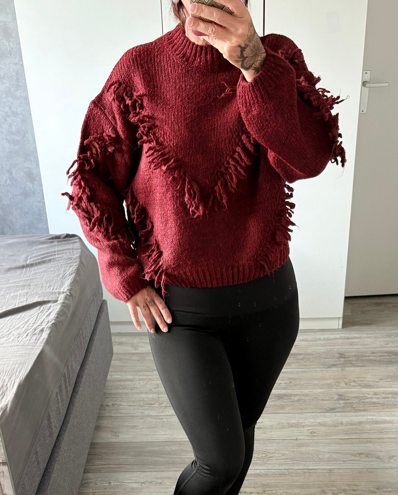 Trui Burgundy Franje Wibra, Ophalen of Verzenden, Gedragen, Maat 38/40 (M), Rood