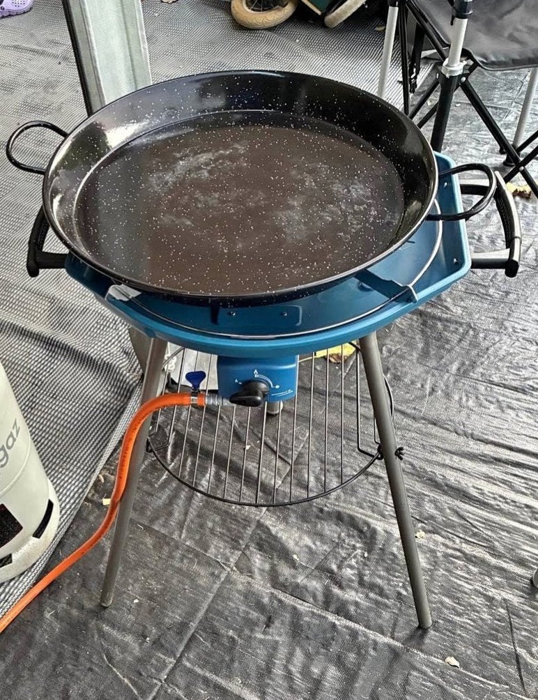 Campingaz Party Grill met Paella Pan, Grillplaat en Skottel, Ophalen, Gebruikt