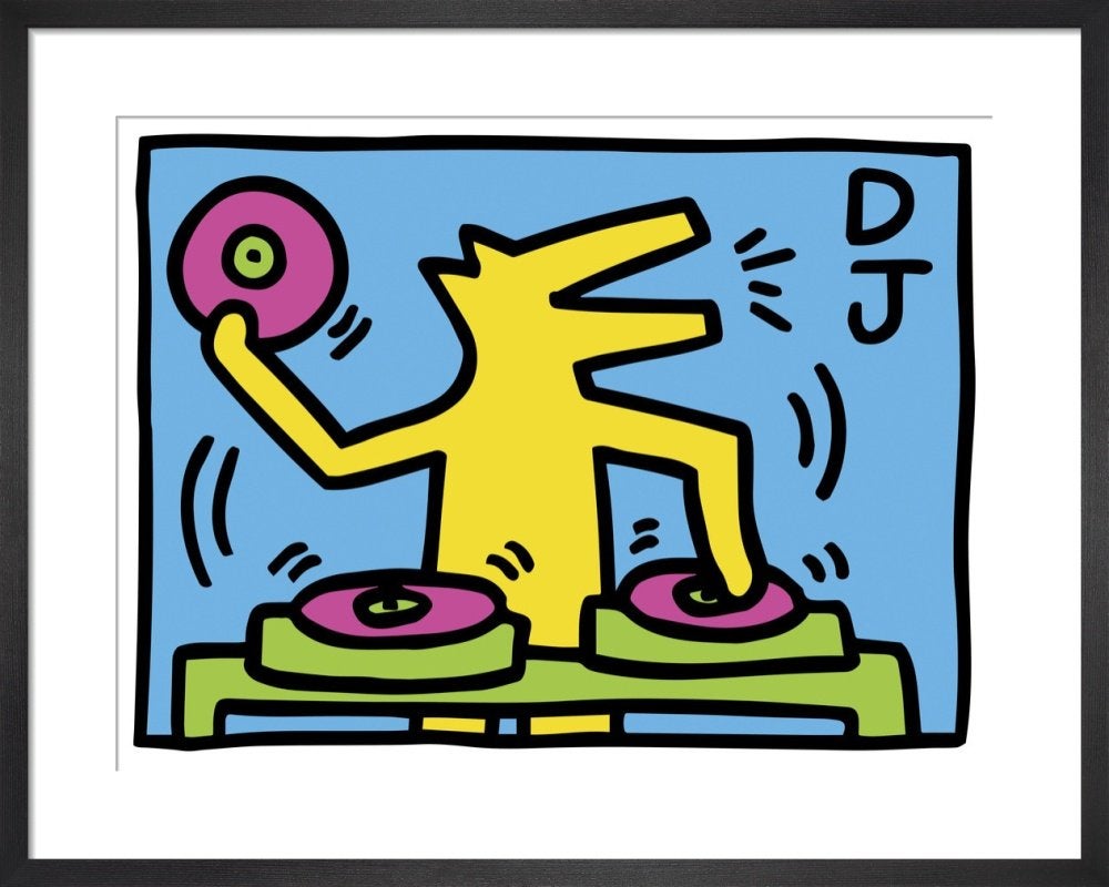 Keith Haring 'Untitled (DJ)' 1983 Print (80 x 59cm), Ophalen of Verzenden, Zo goed als nieuw, Overige onderwerpen, Keith Haring