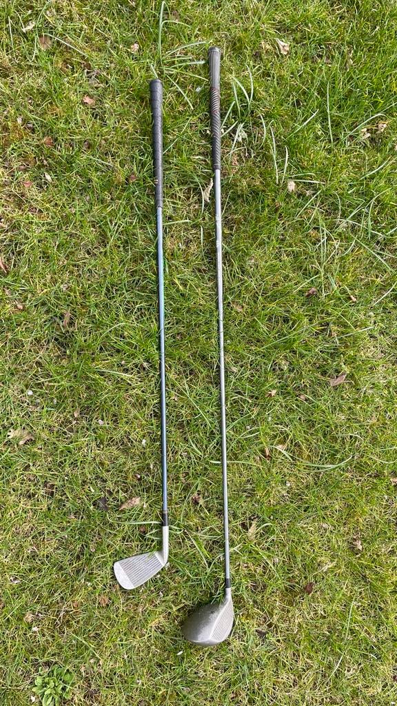Twee golfclubs: een ijzer en een houten club, Ophalen, Gebruikt, Club, Overige merken