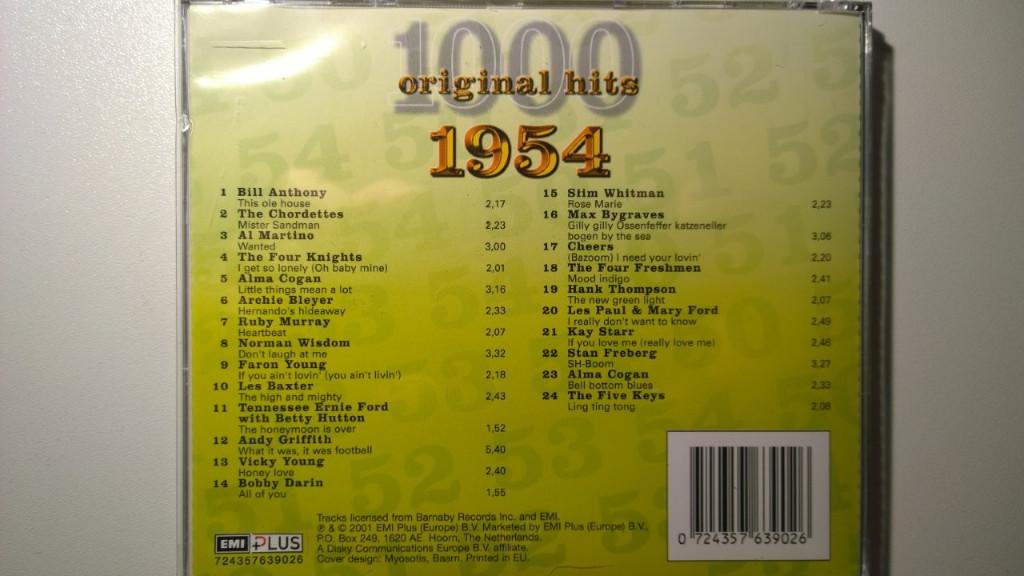 1000 Original Hits 1954, Ophalen of Verzenden, Zo goed als nieuw, Pop