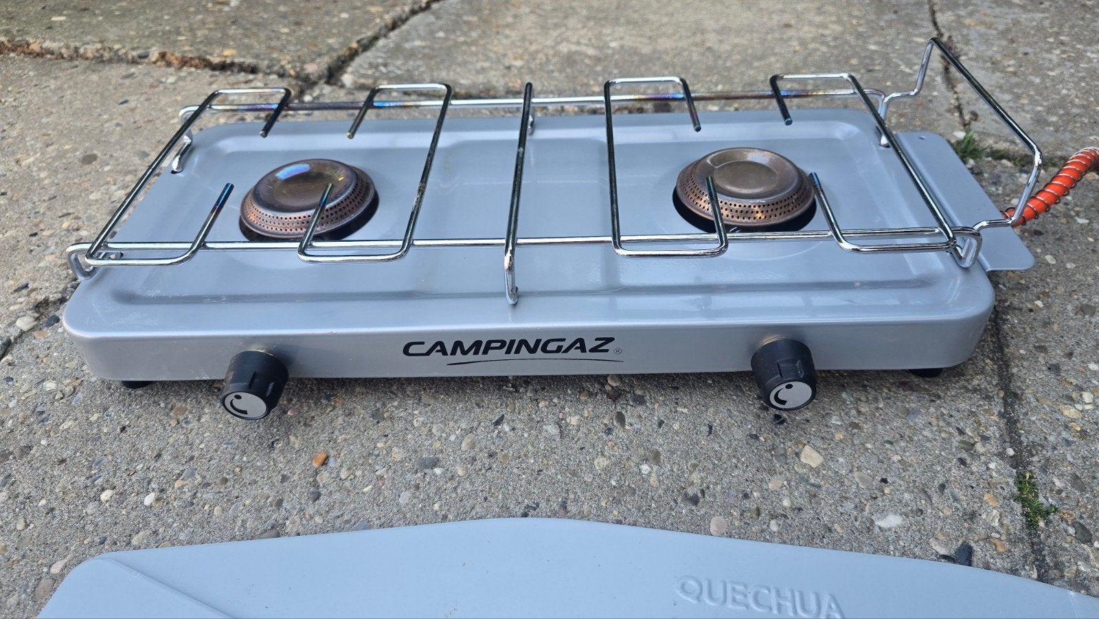 Campingaz gasfornuis met gasfles en windscherm, Ophalen, Gebruikt