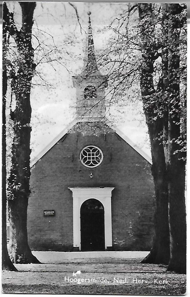 Hoogersmilde Kerk oude gelopen Ansichtkaart ( A2131, Verzamelen, Ansichtkaarten | Nederland, Ophalen of Verzenden, 1980 tot heden