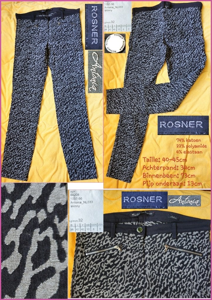 ROSNER Antonia zwart-grijze broek maat ca.36/38, Kleding | Dames, Meerkleurig, Ophalen of Verzenden, Zo goed als nieuw, Maat 36 (S)