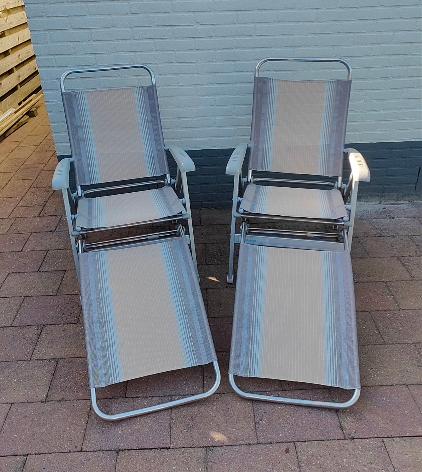 Dukdalf campingstoel met losse voetensteun - ca. 4kg, Ophalen, Gebruikt, Campingstoel